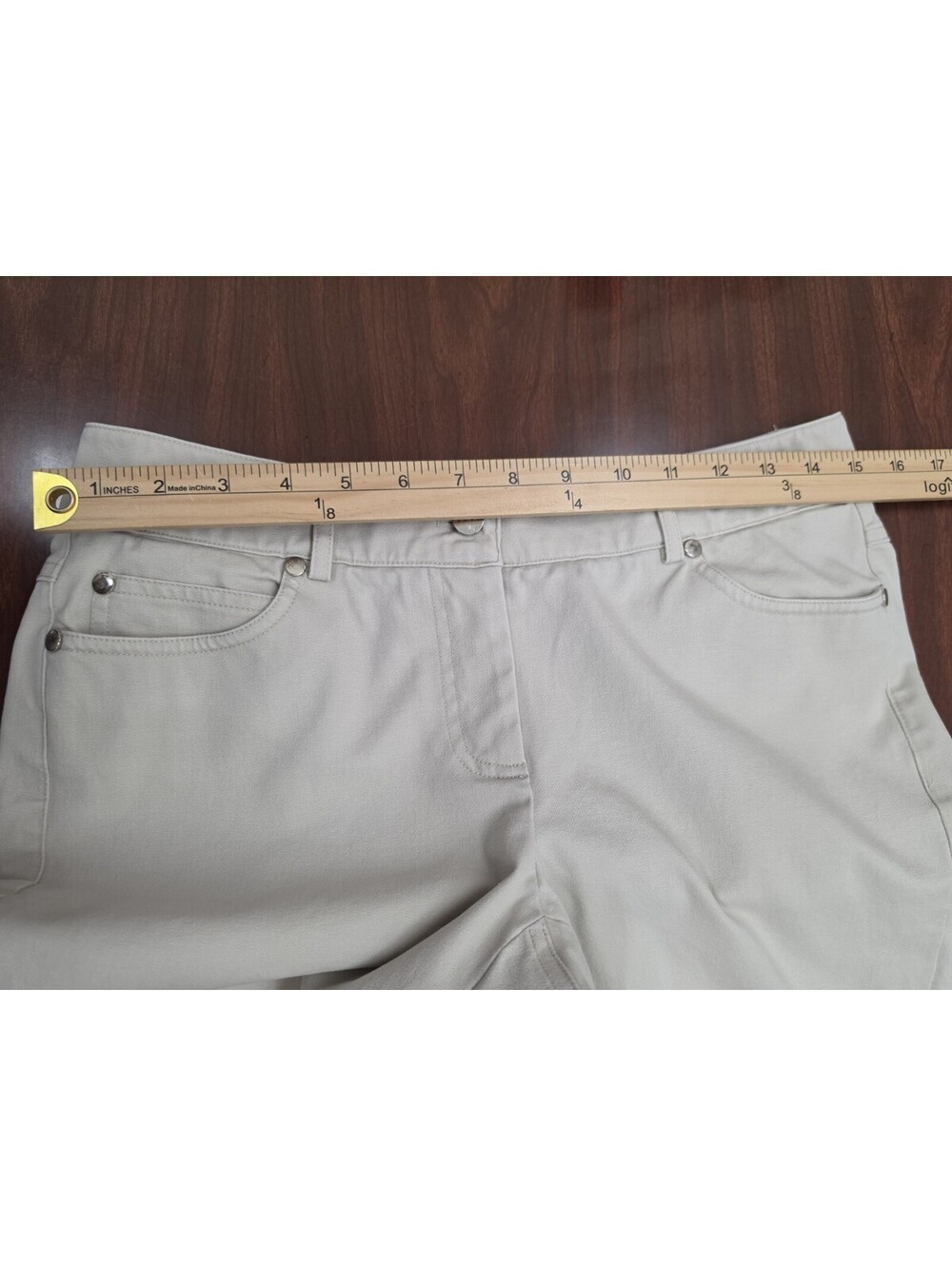 J. McLaughlin Women's Beige Straight Leg Pants Size 4 Casual Stretch Career Pant - Picture 4 of 7